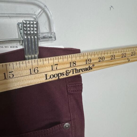 LOFT Burgundy Skinny Legging Jeans Women’s Size 14 / 32 Stretch Pants - Picture 4 of 14